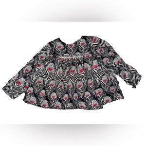 Baby Girl BONPOINT brode Main Black White Print Handsmocked L/s Dress Sz 12m EUC